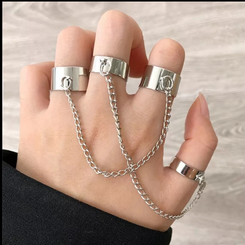 Cuff & Chains Ring Set